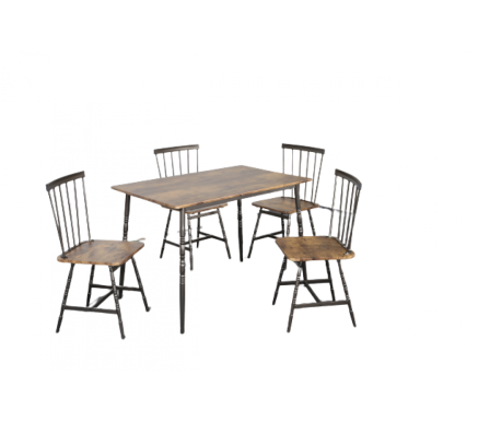 Τραπεζαρία (116,5x72,5x17cm) Ξύλικη Καφέ Σετ με 4 Καρέκλες (40x43x86cm)